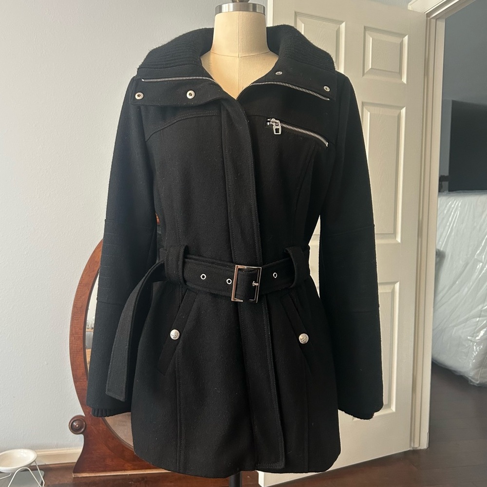 Miss Sixty Black Trench Coat with Belt